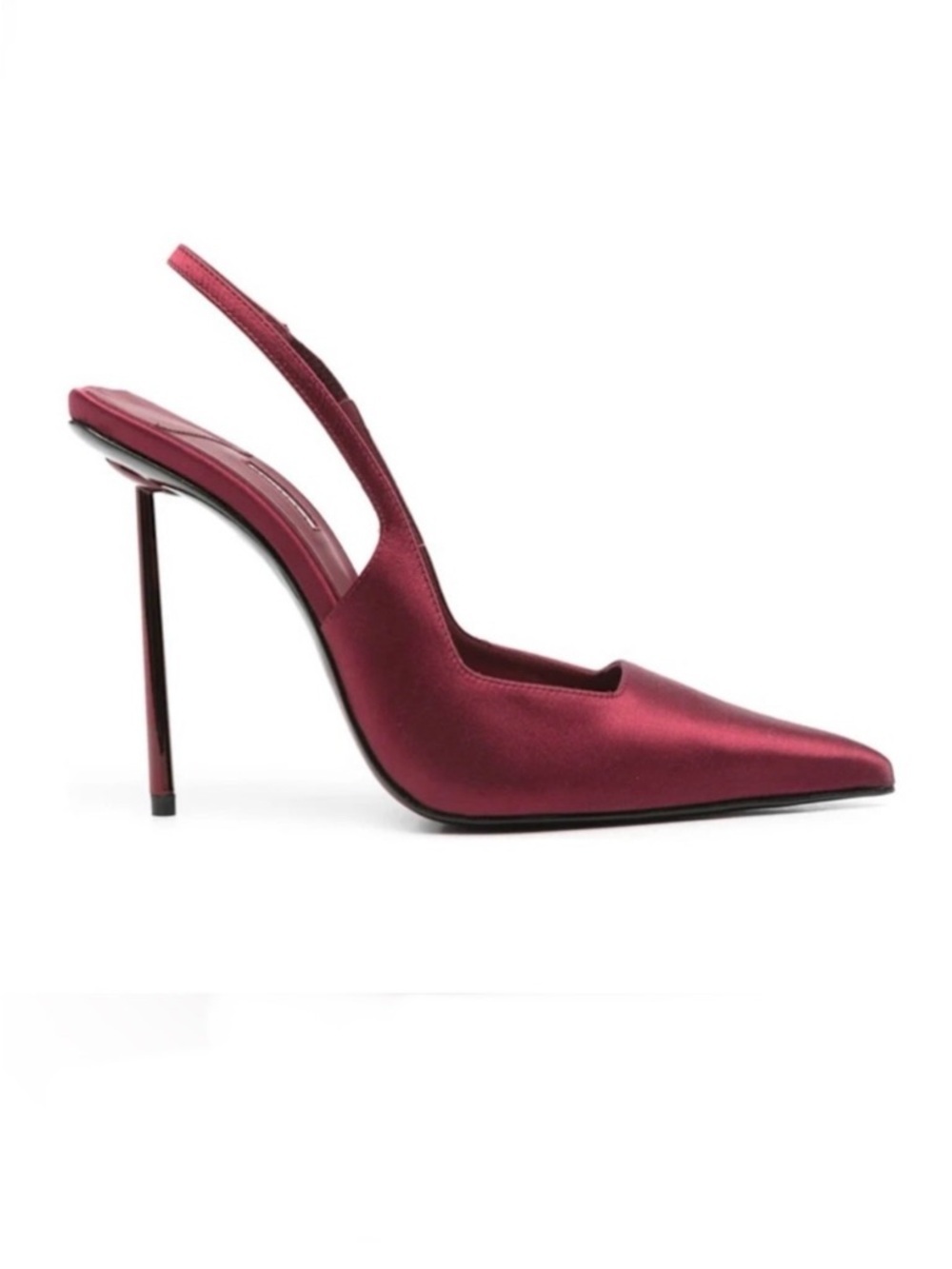 Women's Red Satin Slingback Pointed-Toe Pump Stiletto Heel Shoes Size 11 NEW - Picture 2 of 9